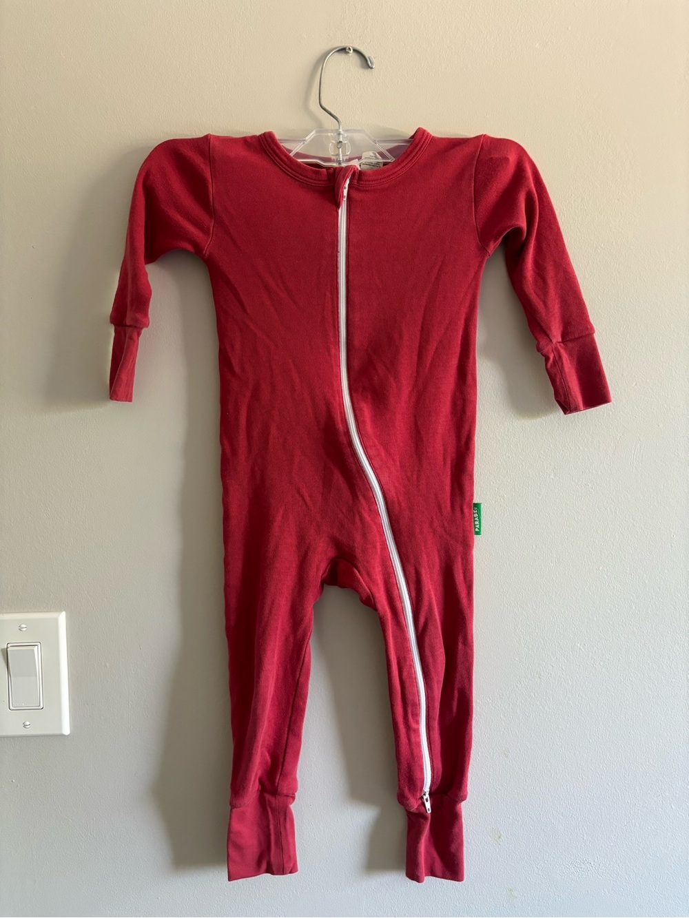 Parade organic cotton red toddler zip romper